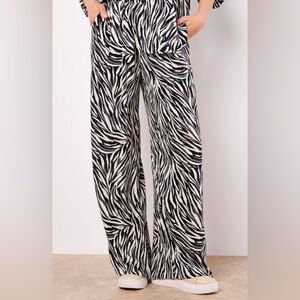 NWT APRICOT Zebra Print Wide-Leg Trousers Size 8 Medium